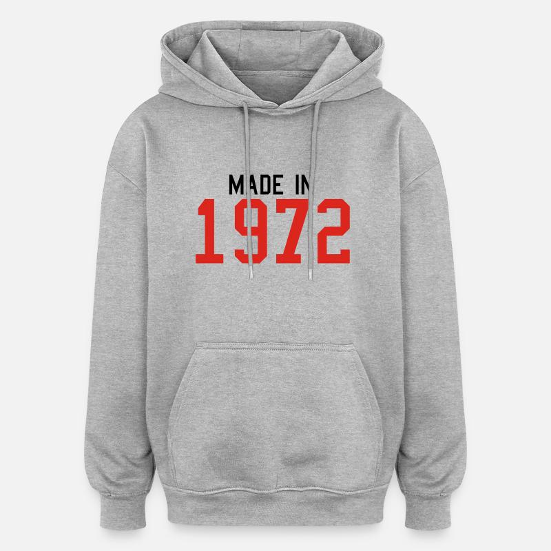 1972 - Sweat à capuche oversize unisexe - gris chiné