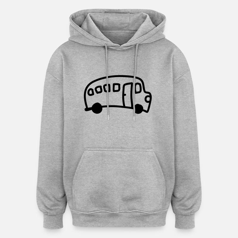 Bus - Ligne - Sweat à capuche oversize unisexe - gris chiné