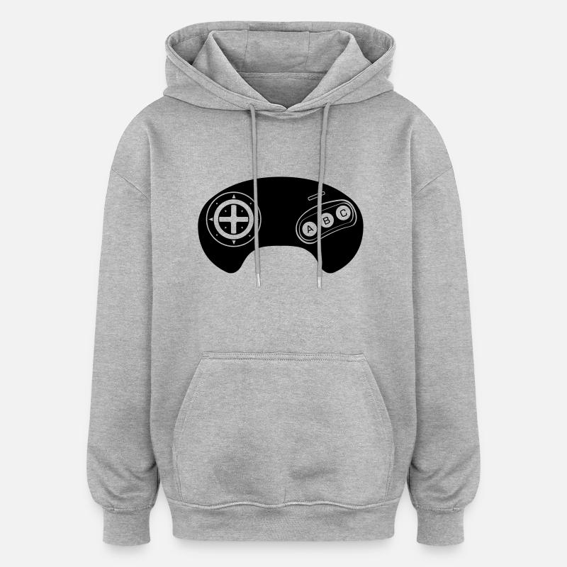 Mega Retro Controller - Oversized Unisex Hoodie - Grau meliert