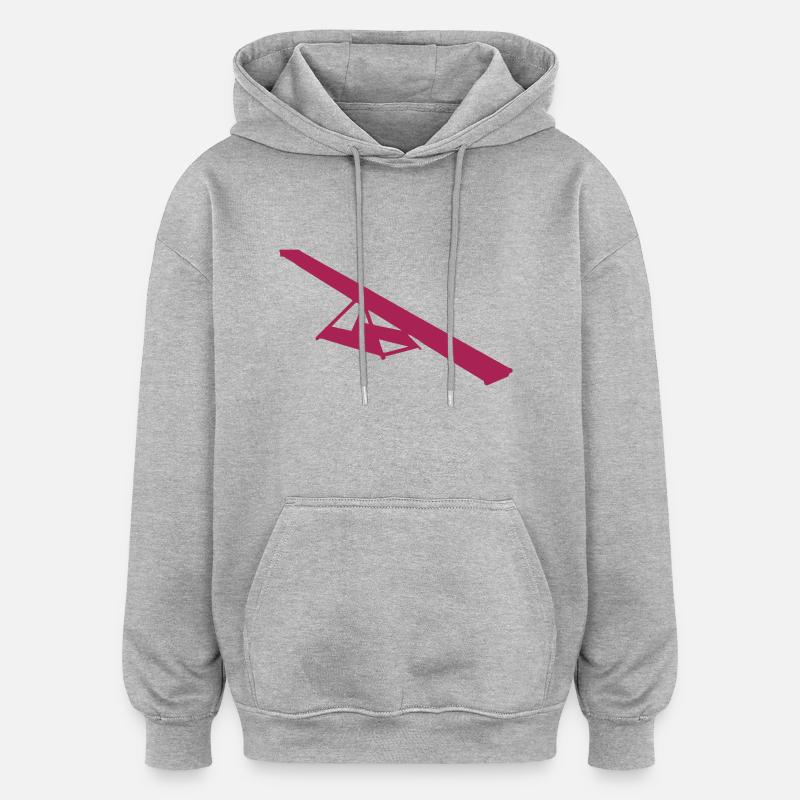 agility-1 - Sweat à capuche oversize unisexe - gris chiné