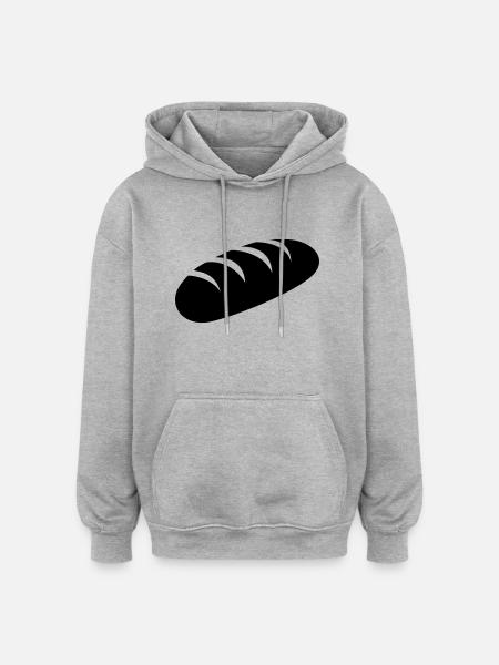 Brotlaib - Oversized Unisex Hoodie - Grau meliert
