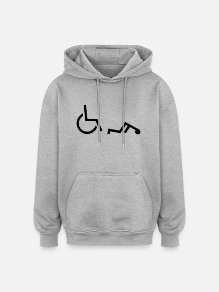 Rollstuhl - Oversized Unisex Hoodie - Grau meliert