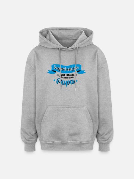 Superheld Papa - Oversized Unisex Hoodie - Grau meliert