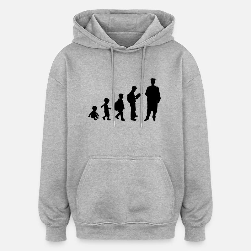 Évolution de la graduation - Sweat à capuche oversize unisexe - gris chiné