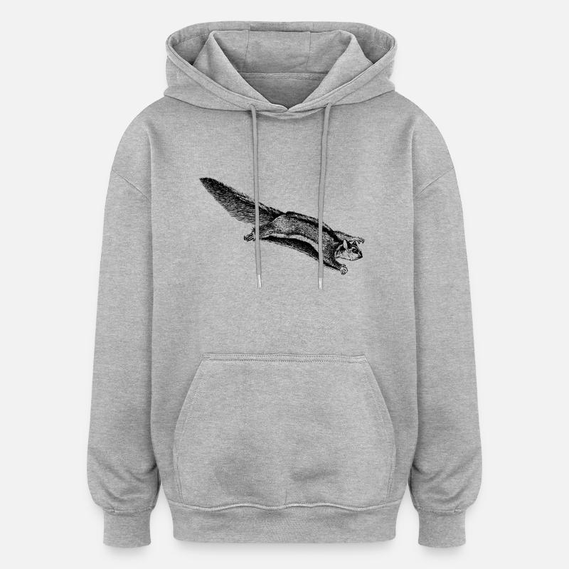 Gleithörnchen - Oversized Unisex Hoodie - Grau meliert