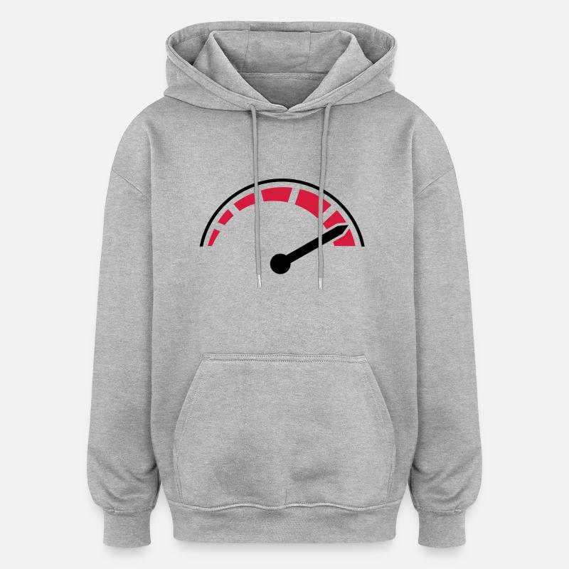 speed__f2 - Sweat à capuche oversize unisexe - gris chiné