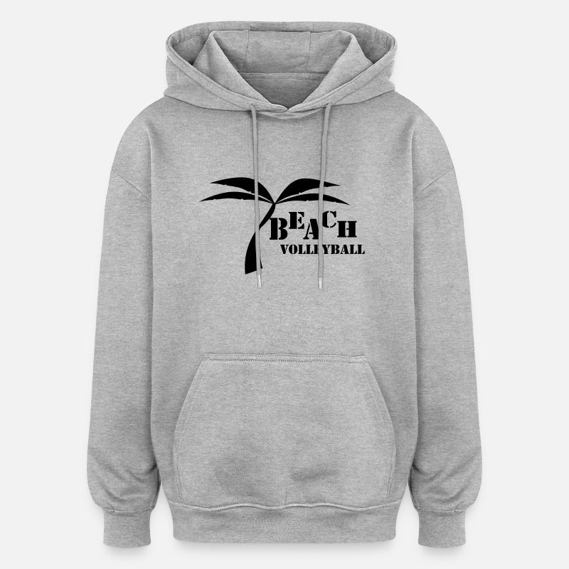 Beach volleyball - Sweat à capuche oversize unisexe - gris chiné