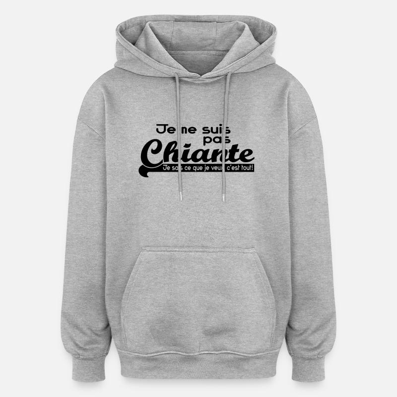 chiante - Sweat à capuche oversize unisexe - gris chiné