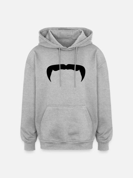hipster mustache mustache beard beard12 - Oversized Unisex Hoodie - heather grey