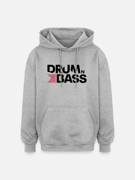 drumandbass - Sweat à capuche oversize unisexe - gris chiné