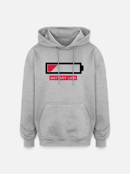battery_low__f2 - Oversized Unisex Hoodie - heather grey