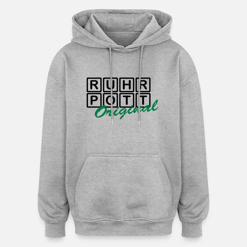 RUHRPOTT - Original - Sweat à capuche oversize unisexe - gris chiné