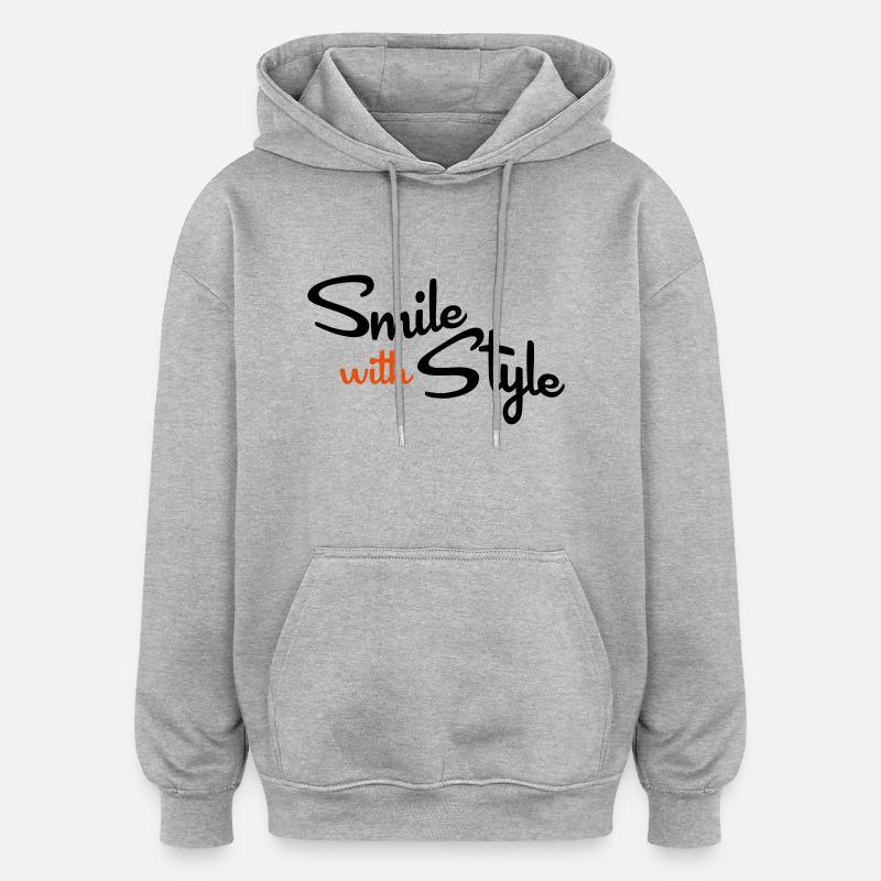 smile - Sweat à capuche oversize unisexe - gris chiné