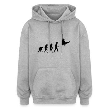 rings evolution - Sweat à capuche oversize unisexe - gris chiné - Devant - Noah (186cm)