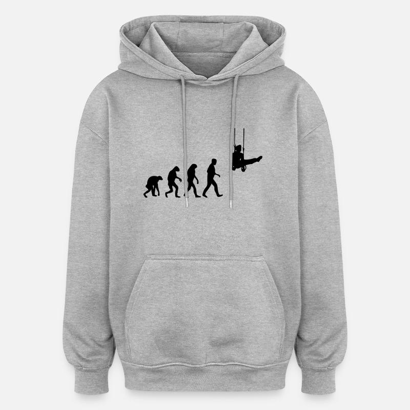 rings evolution - Oversized Unisex Hoodie - heather grey