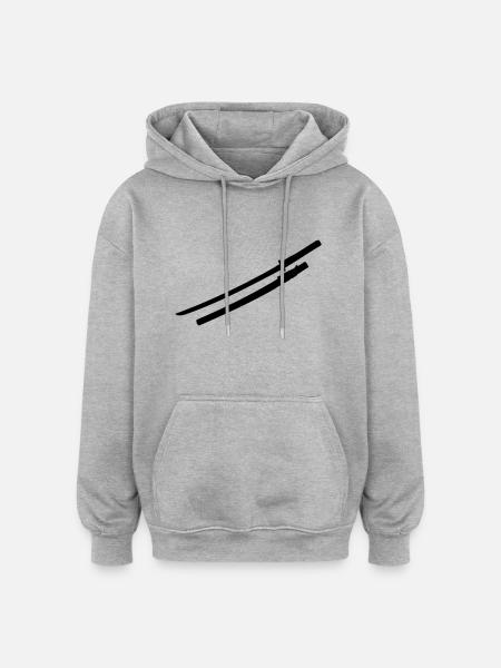 Samurai Schwert - Oversized Unisex Hoodie - Grau meliert