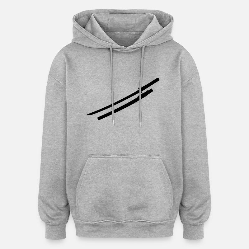 Samurai épée - Sweat à capuche oversize unisexe - gris chiné