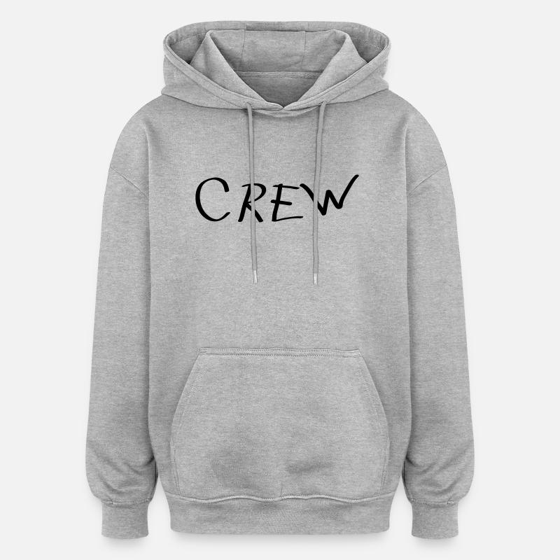 Crew - Sweat à capuche oversize unisexe - gris chiné