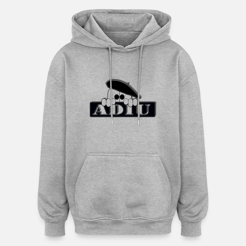 bearnais - Sweat à capuche oversize unisexe - gris chiné