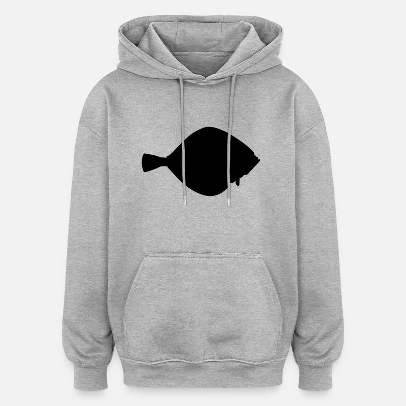 Fish Flounder - Oversized Unisex Hoodie - heather grey