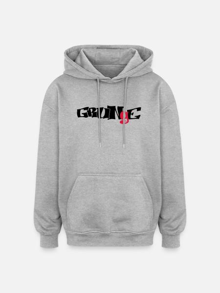 grunge_logo - Oversized Unisex Hoodie - Grau meliert