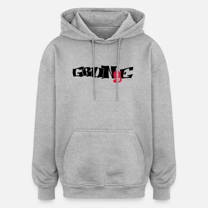 grunge_logo - Oversized Unisex Hoodie - Grau meliert