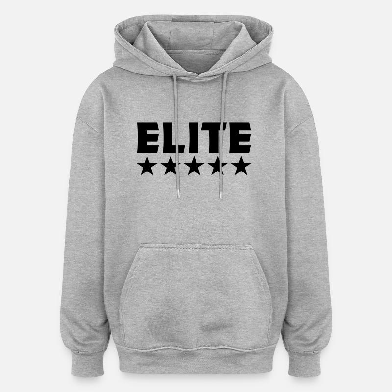 elite - Oversized Unisex Hoodie - Grau meliert