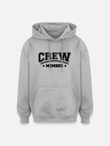 Cool Crew Member Logo Design - Oversized Unisex Hoodie - heather grey
