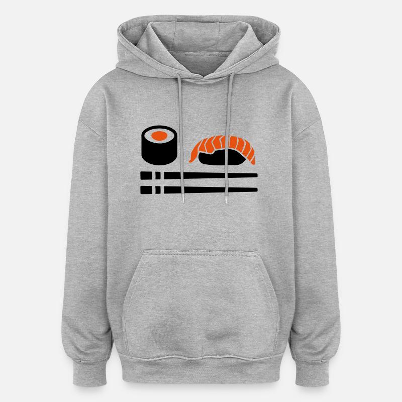 Sushi - Sweat à capuche oversize unisexe - gris chiné