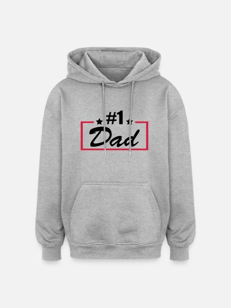#1 Dad - Oversized Unisex Hoodie - Grau meliert
