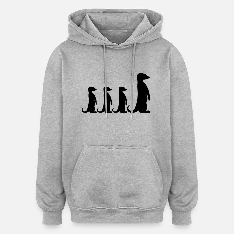 Erdmännchen - Oversized Unisex Hoodie - Grau meliert