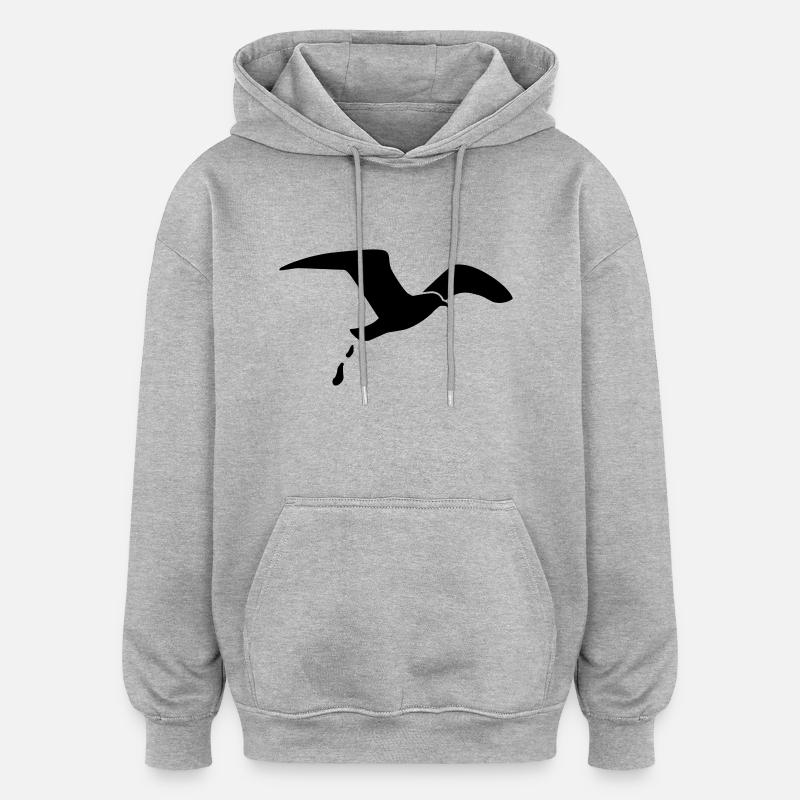 Möwe - Oversized Unisex Hoodie - Grau meliert