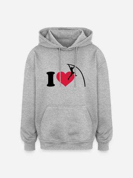I love Pole vault - Oversized Unisex Hoodie - heather grey