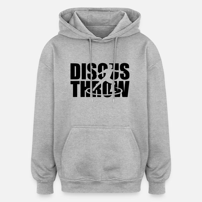Discus throw - Sweat à capuche oversize unisexe - gris chiné