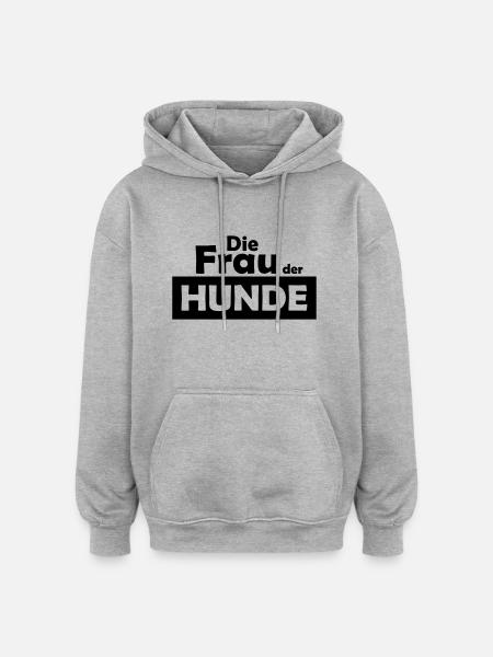 die frau der hunde - Oversized Unisex Hoodie - Grau meliert