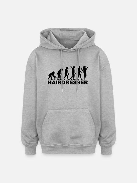 Coiffeuse - Sweat à capuche oversize unisexe - gris chiné