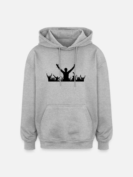 Menschen - Gruppe Fans - Oversized Unisex Hoodie - Grau meliert