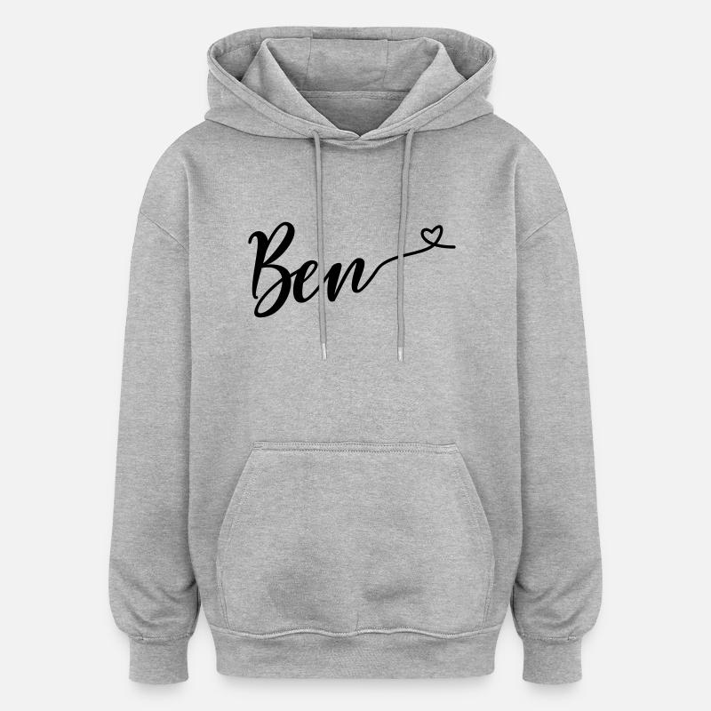 ben - Oversized Unisex Hoodie - Grau meliert