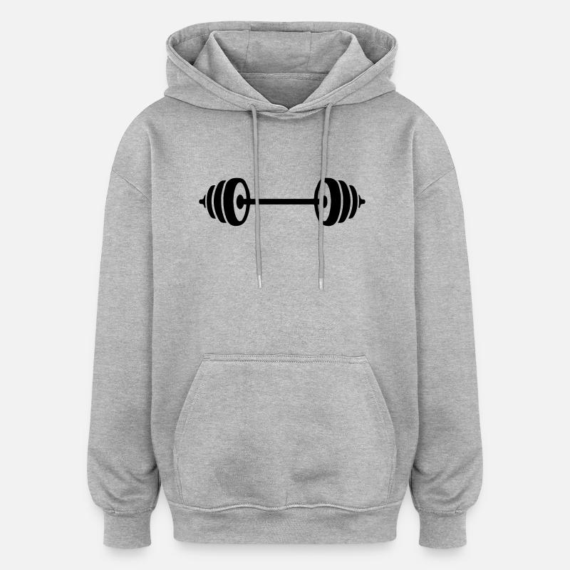 weights design - Oversized Unisex Hoodie - Grau meliert