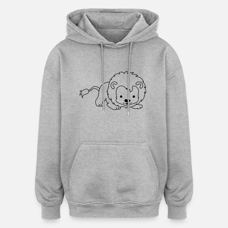 kleiner_loewe_01 - Oversized Unisex Hoodie - heather grey