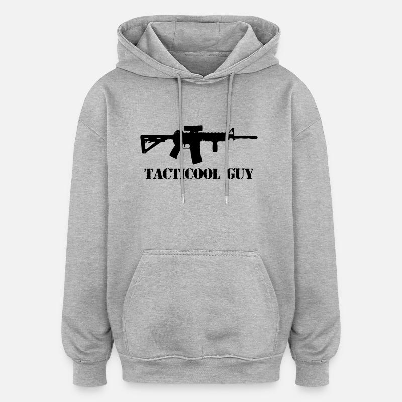 tacticool guy ar15 - Oversized Unisex Hoodie - heather grey