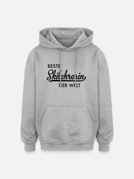 Skilehrerin - Oversized Unisex Hoodie - Grau meliert