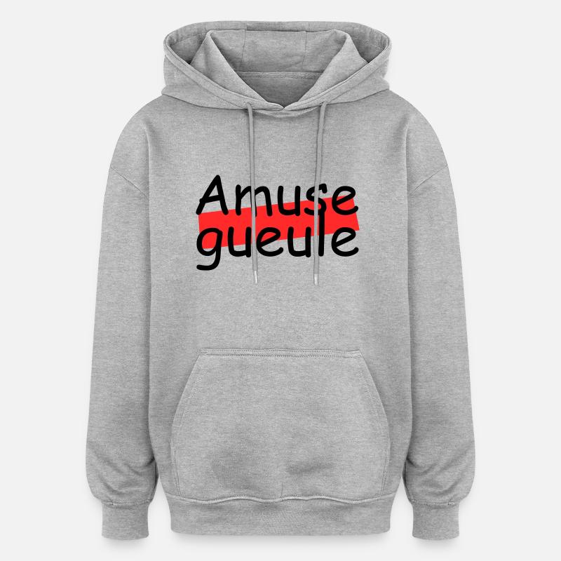 Amuse gueule - Sweat à capuche oversize unisexe - gris chiné