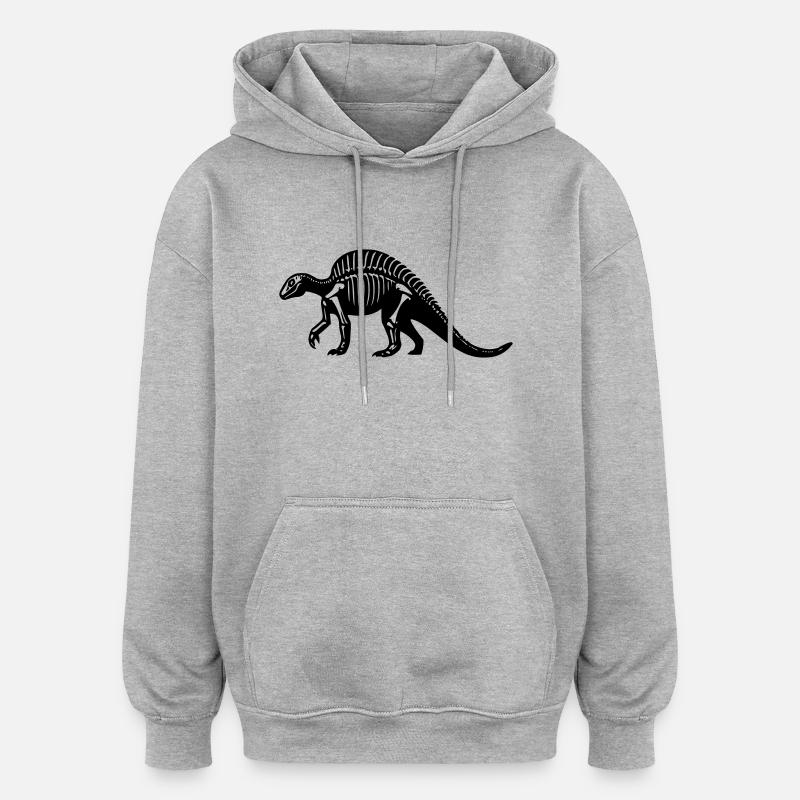 Dinosaurier-Fossil - Oversized Unisex Hoodie - Grau meliert