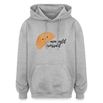 Croissant - Oversized Unisex Hoodie - Grau meliert - Vorne - Noah (186cm)