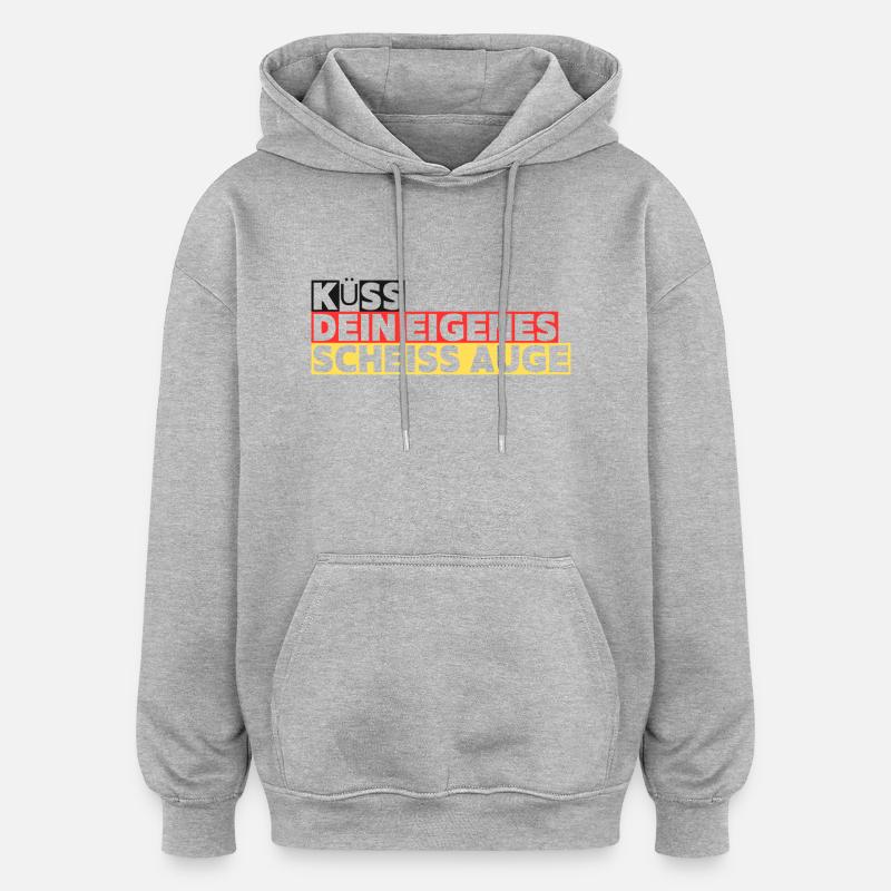 Je baise ton œil - Sweat à capuche oversize unisexe - gris chiné