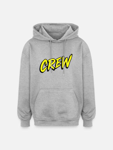 Crew lettering - Oversized Unisex Hoodie - heather grey