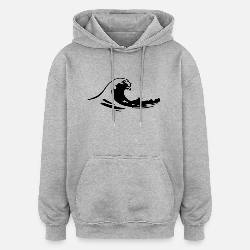 surf - Sweat à capuche oversize unisexe - gris chiné