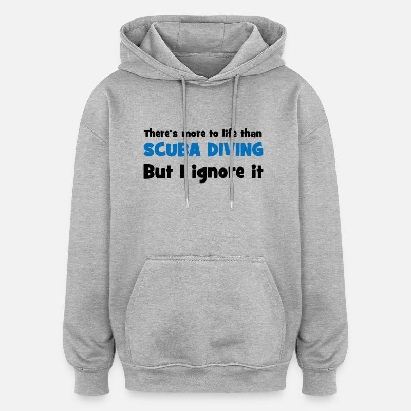 Tauchen - Oversized Unisex Hoodie - Grau meliert
