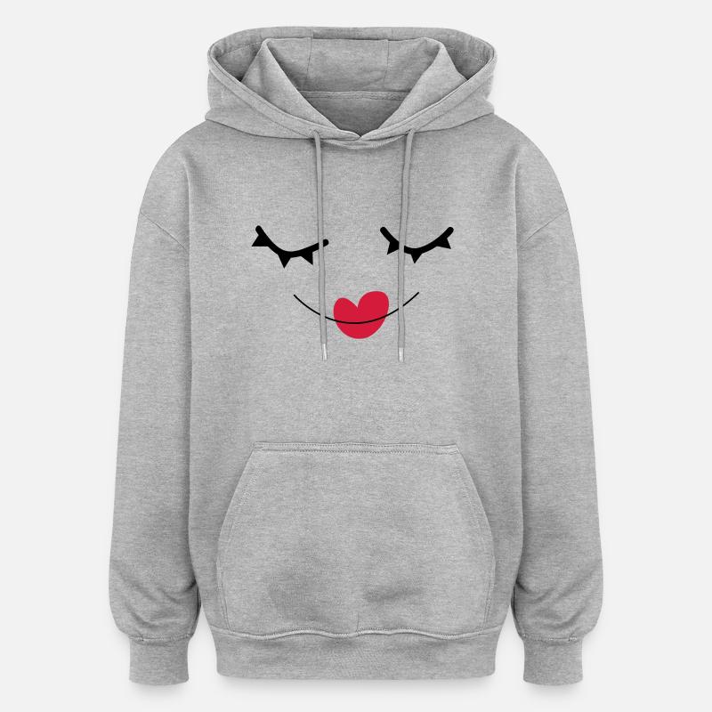 sourire - Sweat à capuche oversize unisexe - gris chiné
